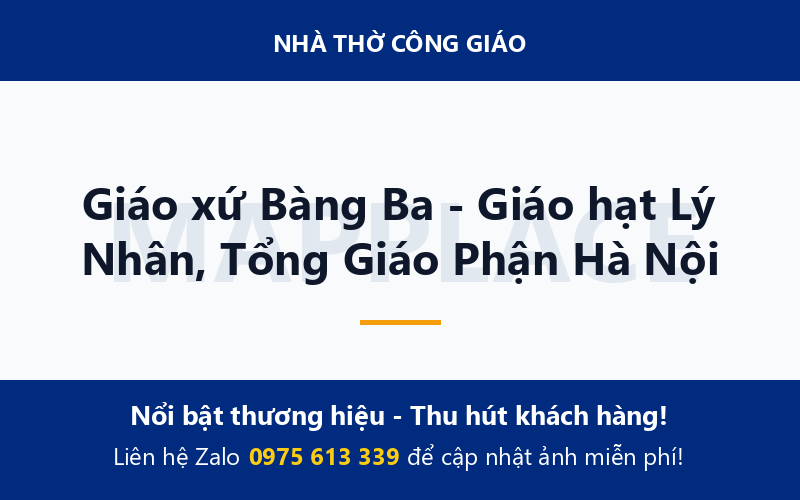 Giáo xứ Bàng Ba - Giáo hạt Lý Nhân, Tổng Giáo Phận Hà Nội