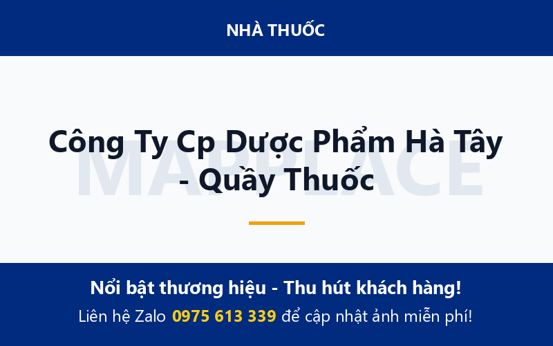 Công Ty Cp Dược Phẩm Hà Tây - Quầy Thuốc
