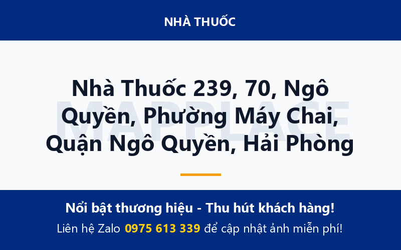 Nhà Thuốc 239, 70, Ngô Quyền, Phường Máy Chai, Quận Ngô Quyền, Hải Phòng