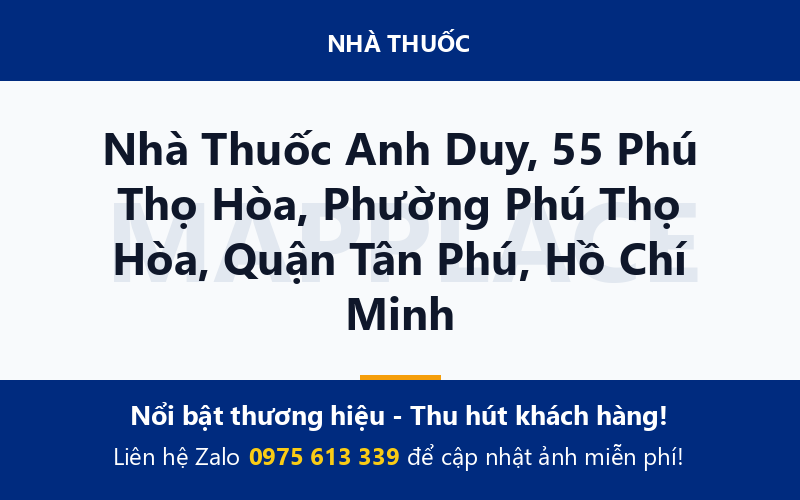 Nhà Thuốc Anh Duy, 55 Phú Thọ Hòa, Phường Phú Thọ Hòa, Quận Tân Phú, Hồ Chí Minh