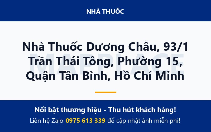 Nhà Thuốc Dương Châu, 93/1 Trần Thái Tông, Phường 15, Quận Tân Bình, Hồ Chí Minh