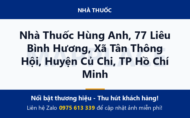 Nhà Thuốc Hùng Anh, 77 Liêu Bình Hương, Xã Tân Thông Hội, Huyện Củ Chi, TP Hồ Chí Minh