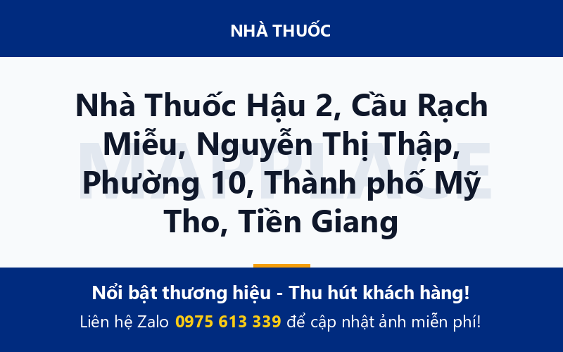 Nhà Thuốc Hậu 2, Cầu Rạch Miễu, Nguyễn Thị Thập, Phường 10, Thành phố Mỹ Tho, Tiền Giang