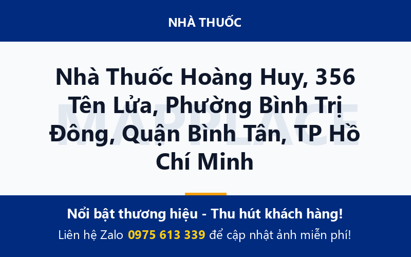 Nhà Thuốc Hoàng Huy, 356 Tên Lửa, Phường Bình Trị Đông, Quận Bình Tân, TP Hồ Chí Minh
