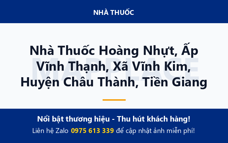 Nhà Thuốc Hoàng Nhựt, Ấp Vĩnh Thạnh, Xã Vĩnh Kim, Huyện Châu Thành, Tiền Giang