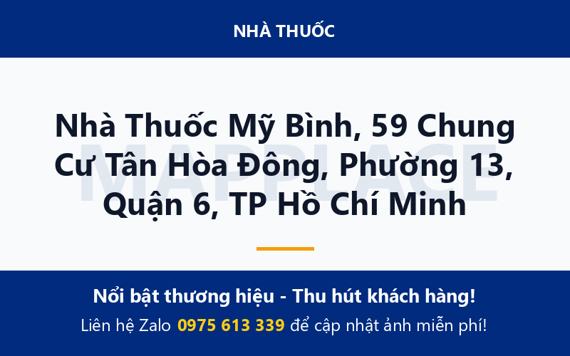 Nhà Thuốc Mỹ Bình, 59 Chung Cư Tân Hòa Đông, Phường 13, Quận 6, TP Hồ Chí Minh
