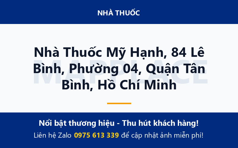 Nhà Thuốc Mỹ Hạnh, 84 Lê Bình, Phường 04, Quận Tân Bình, Hồ Chí Minh