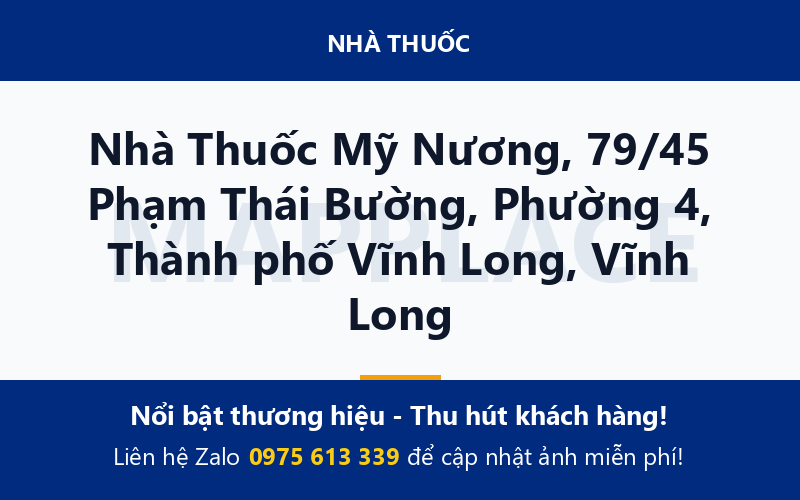 Nhà Thuốc Mỹ Nương, 79/45 Phạm Thái Bường, Phường 4, Thành phố Vĩnh Long, Vĩnh Long