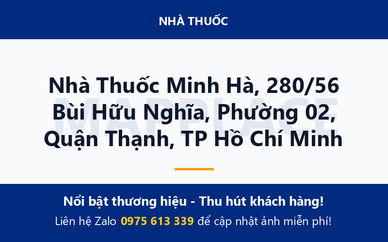 Nhà Thuốc Minh Hà, 280/56 Bùi Hữu Nghĩa, Phường 02, Quận Thạnh, TP Hồ Chí Minh