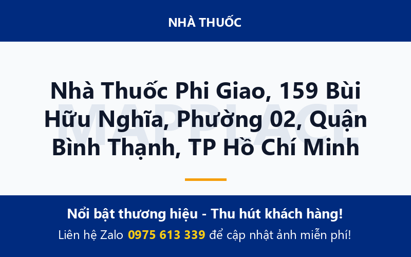 Nhà Thuốc Phi Giao, 159 Bùi Hữu Nghĩa, Phường 02, Quận Bình Thạnh, TP Hồ Chí Minh