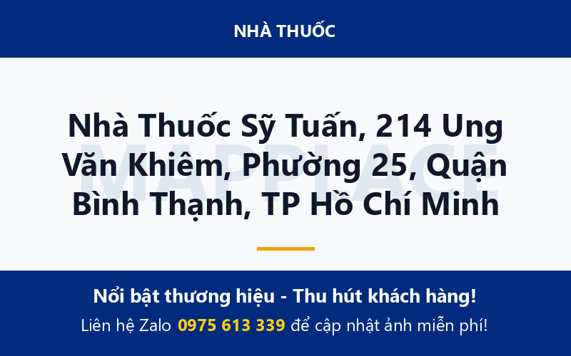 Nhà Thuốc Sỹ Tuấn, 214 Ung Văn Khiêm, Phường 25, Quận Bình Thạnh, TP Hồ Chí Minh