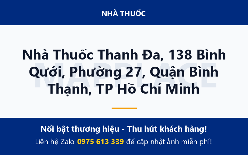 Nhà Thuốc Thanh Đa, 138 Bình Qưới, Phường 27, Quận Bình Thạnh, TP Hồ Chí Minh