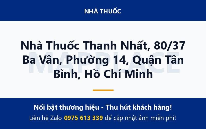 Nhà Thuốc Thanh Nhất, 80/37 Ba Vân, Phường 14, Quận Tân Bình, Hồ Chí Minh