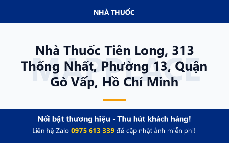 Nhà Thuốc Tiên Long, 313 Thống Nhất, Phường 13, Quận Gò Vấp, Hồ Chí Minh