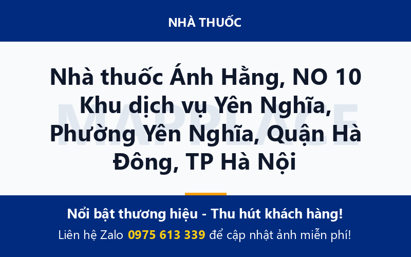 Nhà thuốc Ánh Hằng, NO 10 Khu dịch vụ Yên Nghĩa, Phường Yên Nghĩa, Quận Hà Đông, TP Hà Nội