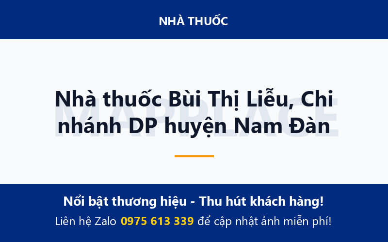 Nhà thuốc Bùi Thị Liễu, Chi nhánh DP huyện Nam Đàn