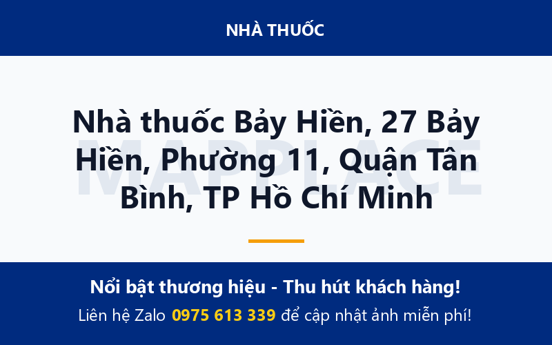 Nhà thuốc Bảy Hiền, 27 Bảy Hiền, Phường 11, Quận Tân Bình, TP Hồ Chí Minh