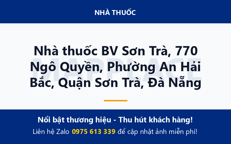Nhà thuốc BV Sơn Trà, 770 Ngô Quyền, Phường An Hải Bắc, Quận Sơn Trà, Đà Nẵng