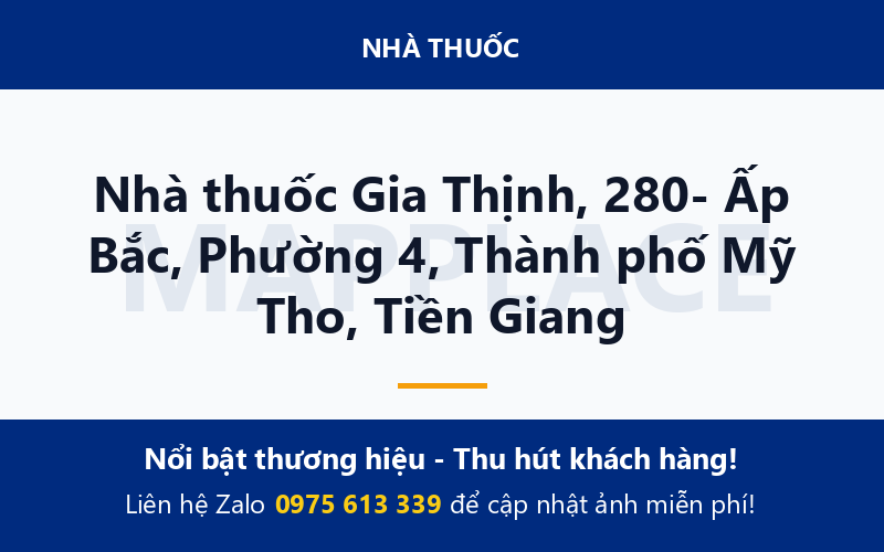 Nhà thuốc Gia Thịnh, 280- Ấp Bắc, Phường 4, Thành phố Mỹ Tho, Tiền Giang