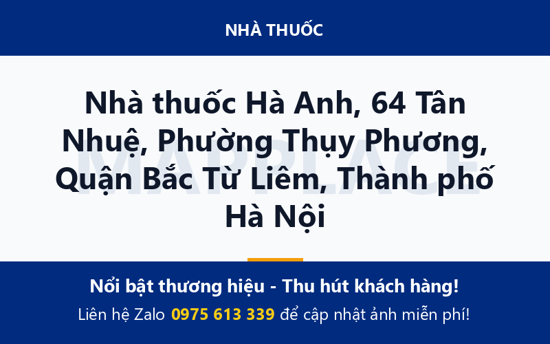 Nhà thuốc Hà Anh, 64 Tân Nhuệ, Phường Thụy Phương, Quận Bắc Từ Liêm, Thành phố Hà Nội
