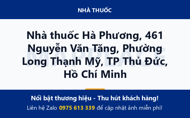 Nhà thuốc Hà Phương, 461 Nguyễn Văn Tăng, Phường Long Thạnh Mỹ, TP Thủ Đức, Hồ Chí Minh