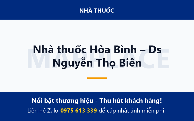 Nhà thuốc Hòa Bình – Ds Nguyễn Thọ Biên