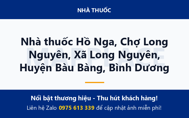 Nhà thuốc Hồ Nga, Chợ Long Nguyên, Xã Long Nguyên, Huyện Bàu Bàng, Bình Dương