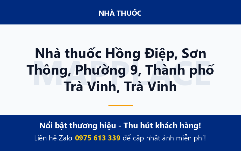 Nhà thuốc Hồng Điệp, Sơn Thông, Phường 9, Thành phố Trà Vinh, Trà Vinh