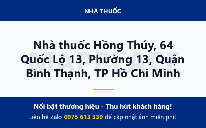Nhà thuốc Hồng Thúy, 64 Quốc Lộ 13, Phường 13, Quận Bình Thạnh, TP Hồ Chí Minh