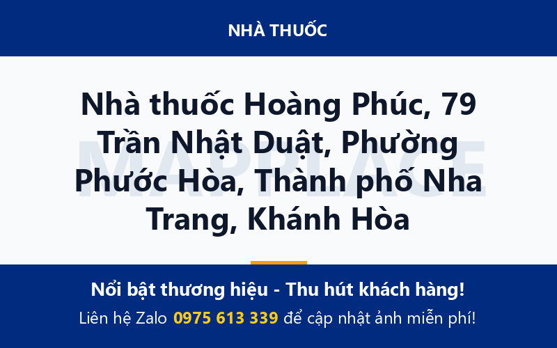 Nhà thuốc Hoàng Phúc, 79 Trần Nhật Duật, Phường Phước Hòa, Thành phố Nha Trang, Khánh Hòa