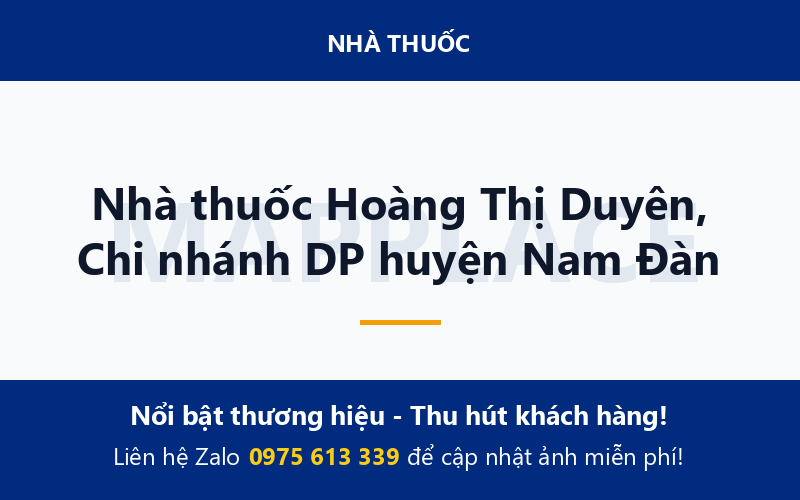 Nhà thuốc Hoàng Thị Duyên, Chi nhánh DP huyện Nam Đàn