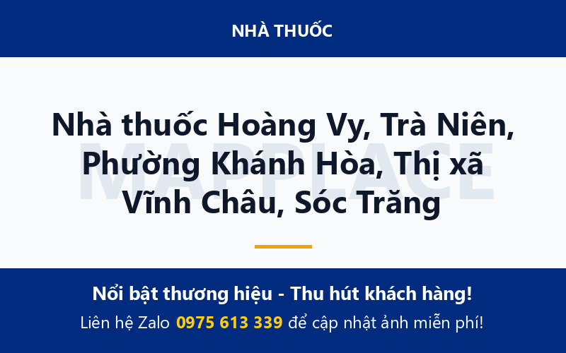 Nhà thuốc Hoàng Vy, Trà Niên, Phường Khánh Hòa, Thị xã Vĩnh Châu, Sóc Trăng