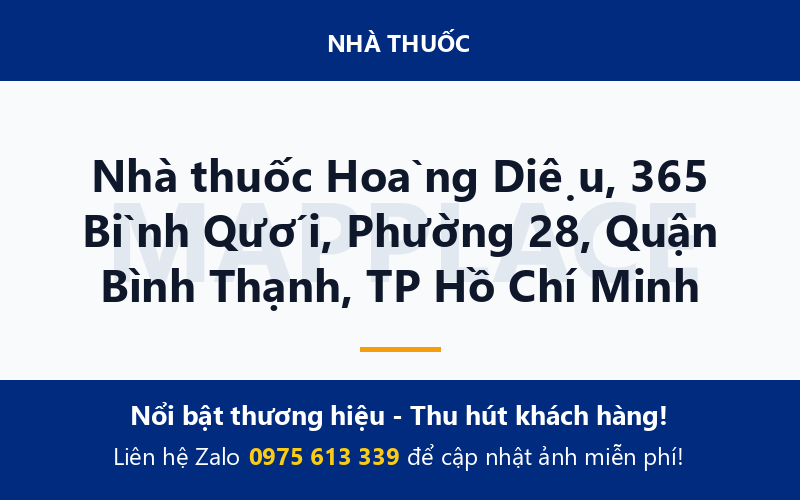 Nhà thuốc Hoàng Diệu, 365 Bình Qưới, Phường 28, Quận Bình Thạnh, TP Hồ Chí Minh