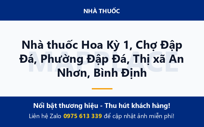 Nhà thuốc Hoa Kỳ 1, Chợ Đập Đá, Phường Đập Đá, Thị xã An Nhơn, Bình Định