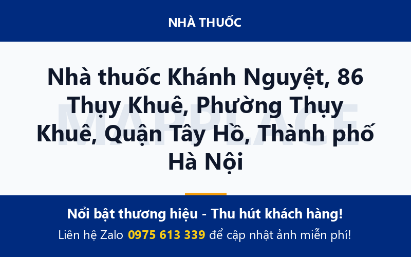 Nhà thuốc Khánh Nguyệt, 86 Thụy Khuê, Phường Thụy Khuê, Quận Tây Hồ, Thành phố Hà Nội