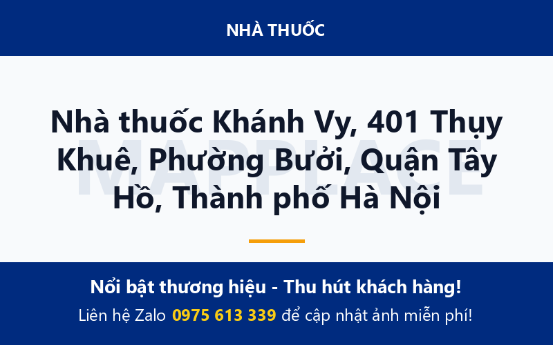 Nhà thuốc Khánh Vy, 401 Thụy Khuê, Phường Bưởi, Quận Tây Hồ, Thành phố Hà Nội
