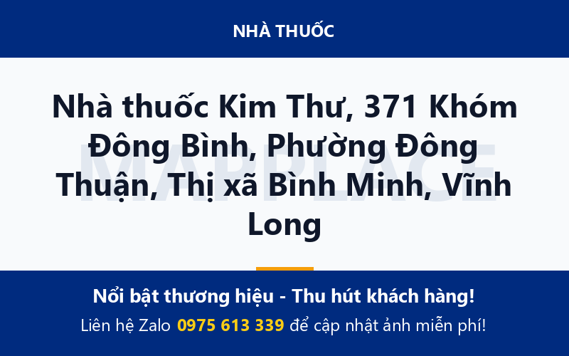 Nhà thuốc Kim Thư, 371 Khóm Đông Bình, Phường Đông Thuận, Thị xã Bình Minh, Vĩnh Long