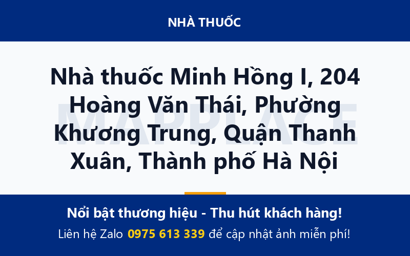 Nhà thuốc Minh Hồng I, 204 Hoàng Văn Thái, Phường Khương Trung, Quận Thanh Xuân, Thành phố Hà Nội