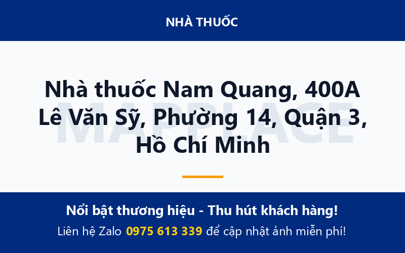 Nhà thuốc Nam Quang, 400A Lê Văn Sỹ, Phường 14, Quận 3, Hồ Chí Minh