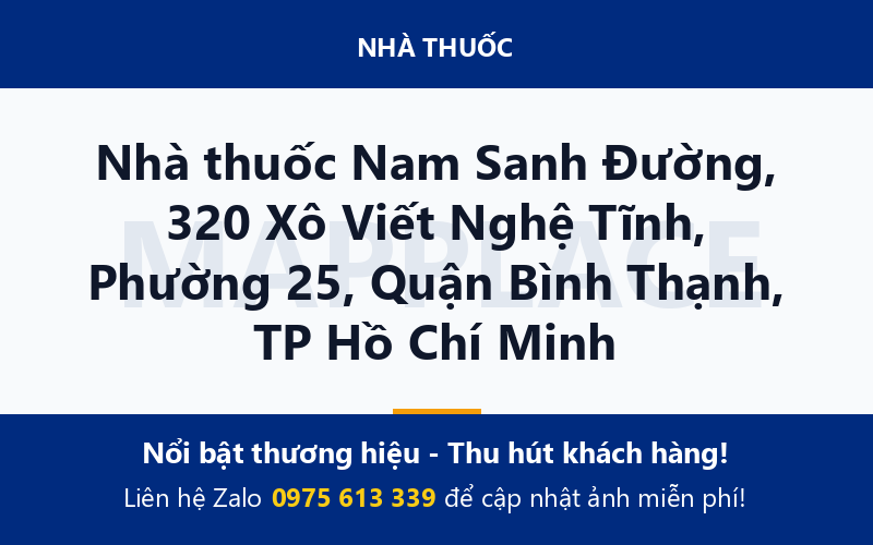 Nhà thuốc Nam Sanh Đường, 320 Xô Viết Nghệ Tĩnh, Phường 25, Quận Bình Thạnh, TP Hồ Chí Minh