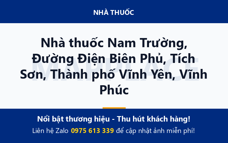 Nhà thuốc Nam Trường, Đường Điện Biên Phủ, Tích Sơn, Thành phố Vĩnh Yên, Vĩnh Phúc