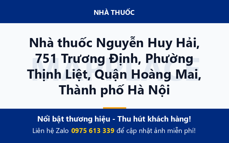 Nhà thuốc Nguyễn Huy Hải, 751 Trương Định, Phường Thịnh Liệt, Quận Hoàng Mai, Thành phố Hà Nội