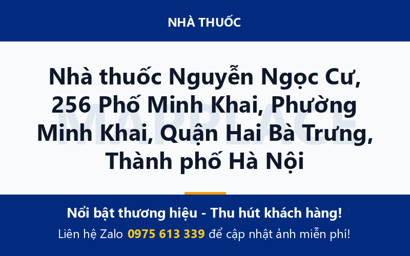 Nhà thuốc Nguyễn Ngọc Cư, 256 Phố Minh Khai, Phường Minh Khai, Quận Hai Bà Trưng, Thành phố Hà Nội