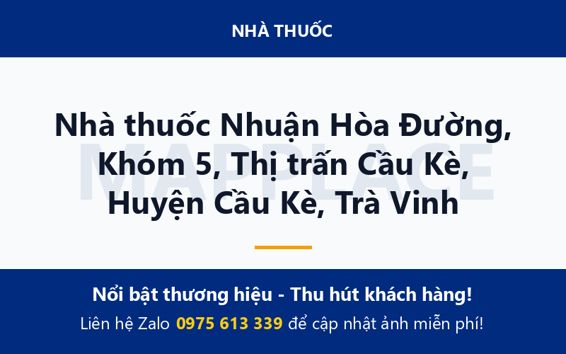 Nhà thuốc Nhuận Hòa Đường, Khóm 5, Thị trấn Cầu Kè, Huyện Cầu Kè, Trà Vinh