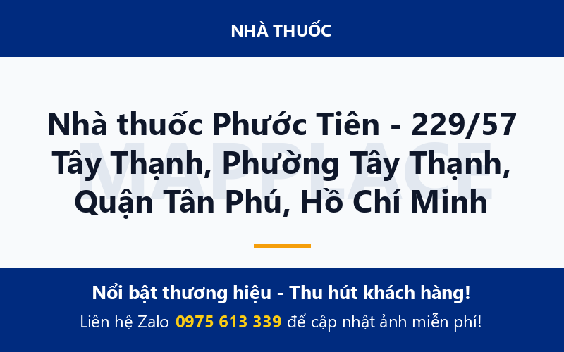 Nhà thuốc Phước Tiên - 229/57 Tây Thạnh, Phường Tây Thạnh, Quận Tân Phú, Hồ Chí Minh