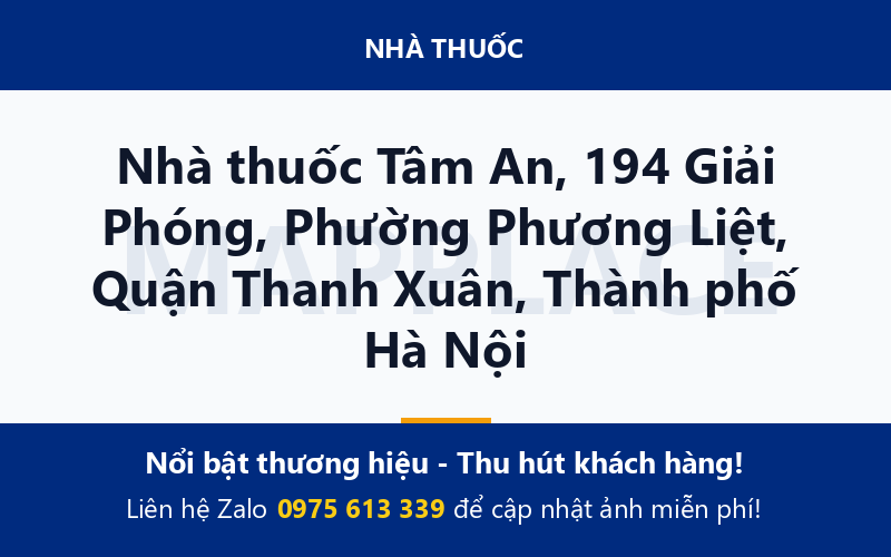 Nhà thuốc Tâm An, 194 Giải Phóng, Phường Phương Liệt, Quận Thanh Xuân, Thành phố Hà Nội
