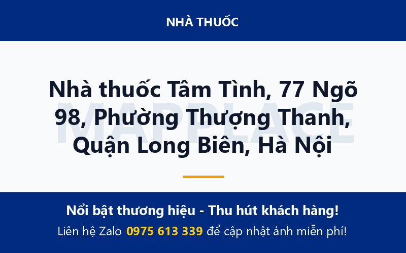 Nhà thuốc Tâm Tình, 77 Ngõ 98, Phường Thượng Thanh, Quận Long Biên, Hà Nội