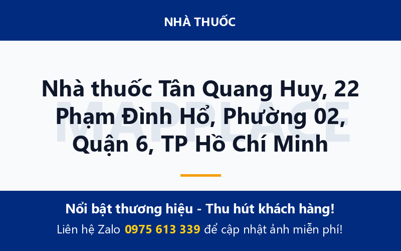 Nhà thuốc Tân Quang Huy, 22 Phạm Đình Hổ, Phường 02, Quận 6, TP Hồ Chí Minh
