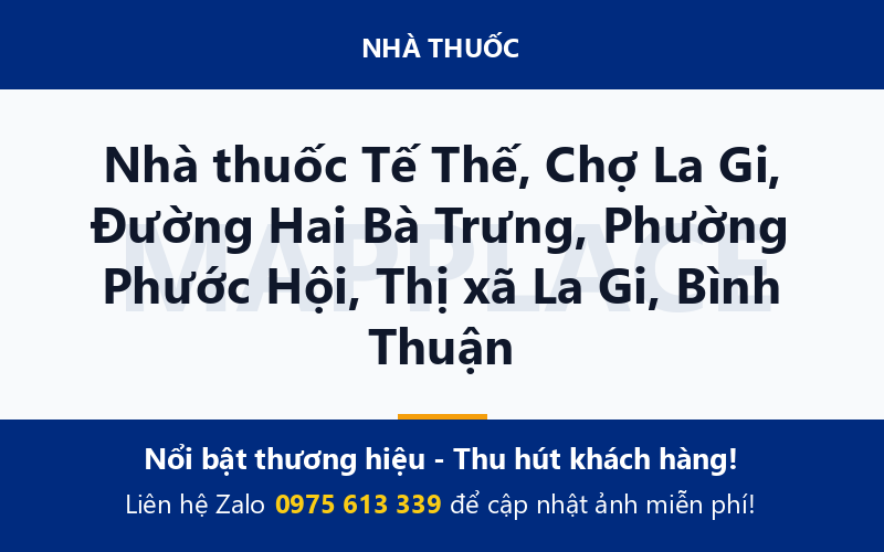 Nhà thuốc Tế Thế, Chợ La Gi, Đường Hai Bà Trưng, Phường Phước Hội, Thị xã La Gi, Bình Thuận
