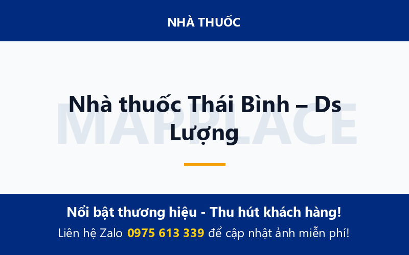 Nhà thuốc Thái Bình – Ds Lượng